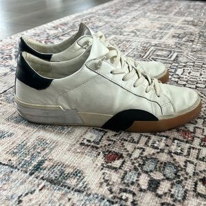 Dolce Vita Zina Lace up Sneakers White Black Leather